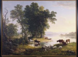 Hudson River Looking Toward the Catskills, 1847, Asher Brown Durand, oil on canvas, Fenimore Art Museum, Cooperstown, New York, Gift of Stephen C. Clark. N0391.1955. Photograph by Richard Walker.