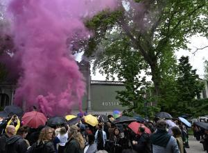 Pussy Riot and FEMEN protestors at the Russian pavilion at the 2026 Venice Biennale. License.