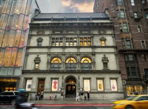 Exterior view of the Art Students League building on West 57th Street in New York.  For 150 years, the League has been offering affordable instruction on par with col- lege and university art programs.