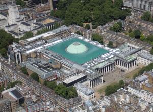 Aerial shot of the British Museum, London.