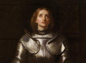 John Everett Millais, detail of Joan of Arc, 1865. Oil on canvas 32.2  x 24.4 in. (82 x 62 cm).
