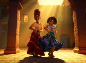 Film still featuring, from left to right, Dolores and Mirabel.