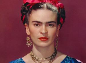close up portrait of Frida Kahlo