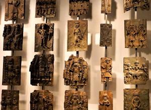 Installation view of Benin Bronzes at the British Museum.