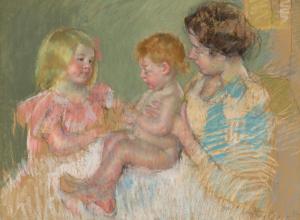 Mary Cassatt, Sara and Her Mother with the Baby (No. 3), 1901. Pastel on paper; 28 3/8 x 36 1/4 in.