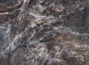 James Hyde, Leads (Bril), 2023. Hyde immerses himself in the works of historical artists, visually sampling portions of their works and using them in his own abstract paintings.
