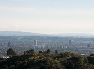 A view of Los Angeles looking toward Miracle Mile where LACMA’s buildings are. Source.