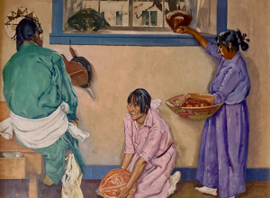 Walter Ufer, Thanksgiving Time, 1927, oil on canvas, 30 x 24 in. Collection of Klauer Manufacturing Company. 