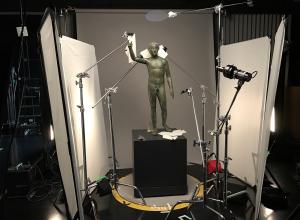 Sculpture set up for photography at the J. Paul Getty Trust.