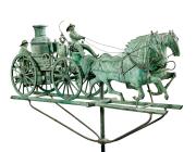 Weathervane depicting a Fire Pumper and Double-Horse Carriage