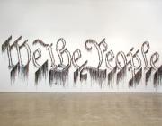 Nari Ward, We the People, 2011. Shoelaces, 96 x 324 in (243.8 × 594.4 cm). In collaboration with the Fabric Workshop and Museum, Philadelphia. Collection Speed Art Museum, Louisville, KY; Gift of the Speed Contemporary, 2016.1. © The Speed Art Museum, Louisville, KY (pages 124-125)