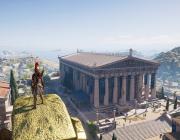 Image of Assassin’s Creed: Odyssey’s reconstruction of the Athenian Akropolis ca. 431-422 BCE. The famous Parthenon is visible, as well as the ancient Athenian landscape beyond it. 