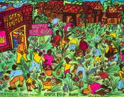 Aminah Brenda Lynn Robinson colorful painting of black children hunting for easter eggs