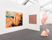 Installation view at Anat Egbi featuring work by Meeson Pae.