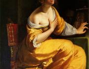 Artemisia Gentileschi, Conversion of the Magdalene/Penitent Mary Magdalene, 1620. Oil on canvas, 57.6 x 42.5 in. (146.5 x 108 cm.), Pitti Palace, Uffizi Galleries, Florence.