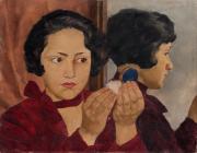 Lotte Laserstein, Russian Girl With Compact, 1928, oil on panel