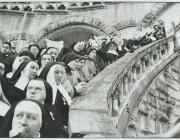 Henri Cartier-Bresson black and white photograph on nuns lining a staircase