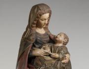 Claus de Werve, Virgin and Child, c. 1415 - 17. Limestone with paint and gilding. 53 3/8 x 41 1/8 x 27 in. The Met. Rogers Fund, 1933. 33.23. 