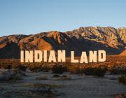 Indian Land spelled out massively in the style of the original Hollywood sign 