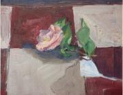 Richard Diebenkorn, Studio Floor – Camelia, 1962, oil on canvas, 26 3/8 x 21 3/4 in. (67 x 55.2 cm).