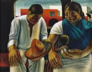 Campesinos (Peasants), 1953, John Wilson (American, 1922–2015), Oil on paper, mounted on board. Private collection, Boston. Estate of John Wilson.