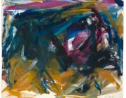 Elaine De Kooning, Bullfight, 1957, oil on paper. 38.1 x 45.1 cm. 