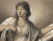 Katrin Bellinger Collection  Anne Gueret, Portrait of a Female Artist with a Portfolio (Self-Portrait?), 1793.