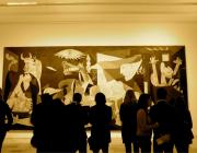 Installation view of Pablo Picasso's Guernica. Via Wikimedia Commons