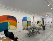 Joanna Pousette-Dart's studio, with paintings and works on paper in progress for her recent exhibition Centering at Lisson Gallery in New York.