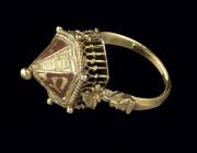 Jewish ceremonial wedding ring, from the Colmar Treasure, ca. 1300– before 1348.