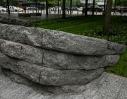 One of six stone monoliths at the 9/11 Memorial Glade