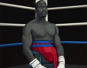 Amy Sherald, American Grit, 2024. Oil on linen, 95 × 76 1/2 × 2 1/2 in. (241.3 × 194.3 × 6.35 cm). 