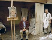 Lucian Freud and David Hockney photographed by David Dawson in 2002.
