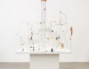 Christina Kruse, Lunapark, 2021. Plaster, wood, brass, metal, glass, soapstone, alabaster, paint. 76 x 42 x 43 inches.