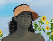 Amy Sherald, A Midsummer Afternoon Dream (Detail), 2020. Oil on canvas. 106 x 101 x 2 1/2 in.