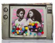 Mz Icar_Gems TV_The Untitled Space. printed image of young kids decorated with crafty sparkly puffballs