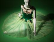 green and velvet tulle tutu dress