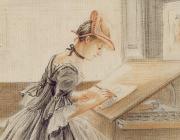 Paul Sandby, A Lady Copying at a Drawing Table, 1765. Yale Center for British Art, Paul Mellon Collection.