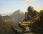 Thomas Cole 'Scene from "The Last of the Mohicans," Cora Kneeling at the Feet of Tamenund', 1827, oil on canvas