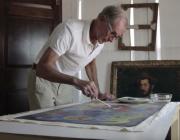 Ken Perenyi working on painting