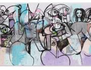 Transformation 2022 Acrylic, oil stick, and metallic paint on linen 228.6 x 647.7 cm / 90 x 255 in