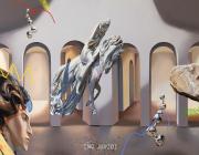 Loribelle Spirovski, War and Peace (Diptych), 2021. Oil, acrylic, and oil pastel on polyester.