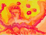 Snake in a Juggling Show painting by Jerry Garcia, c. 1990. 