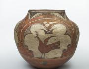 Zia Pueblo Jar. 15 1/4 x 17 (diameter) in. Collection of the Museum of Native American History.