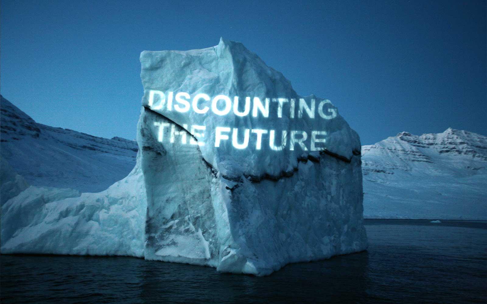 Discounting the Future, Ice Text projection, David Buckland.