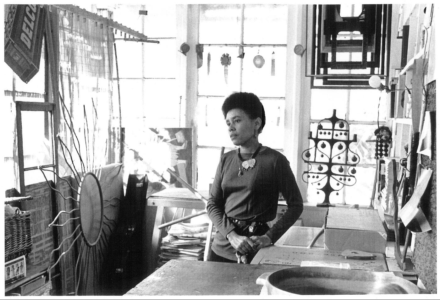 Betye Saar in her studio, 1970