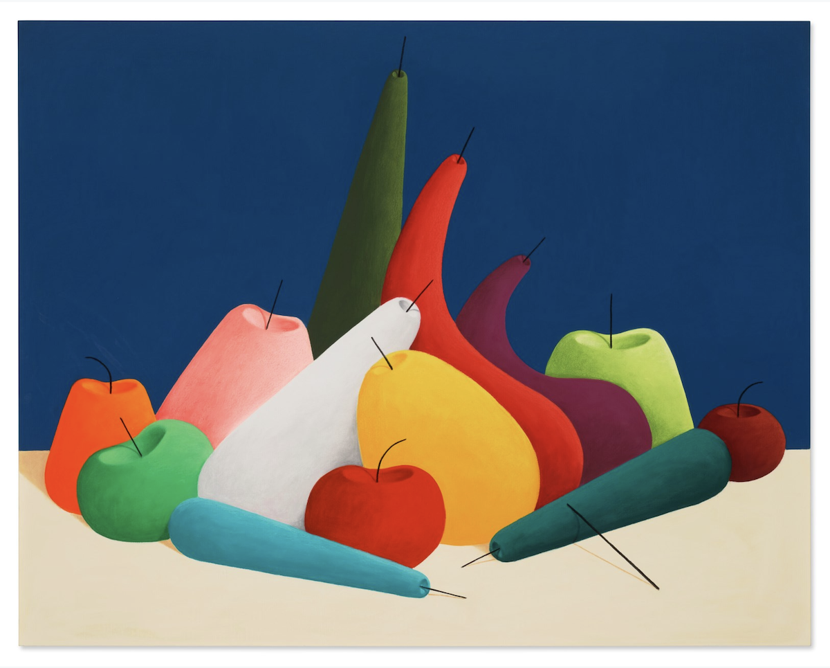 Nicolas Party, Still Life, 2015. Soft pastel on linen, 59 x 74 ¾ in. / 150 x 190 cm. Courtesy Christie’s.