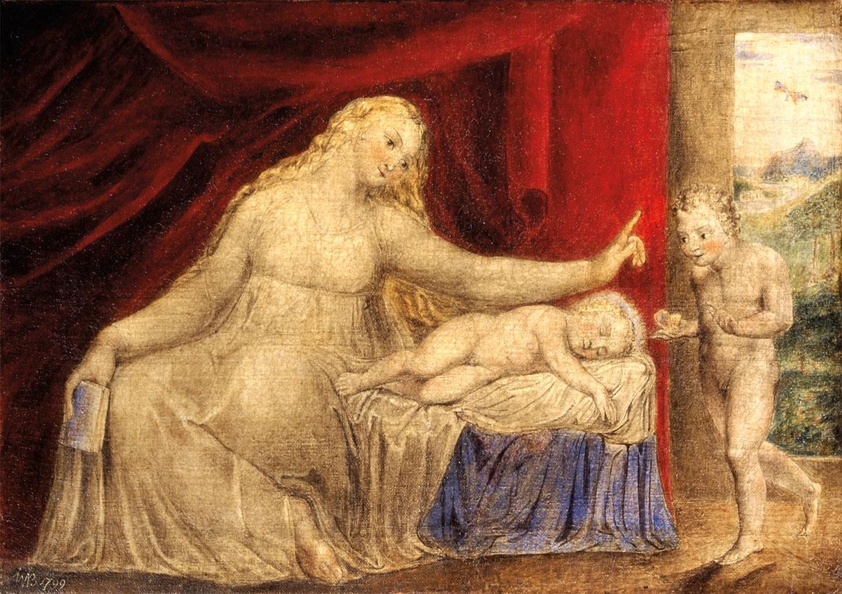 The Virgin Hushing the Young John the Baptist by William Blake