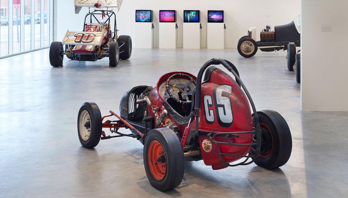 Installation view, Salvatore Scarpitta: Racing Cars