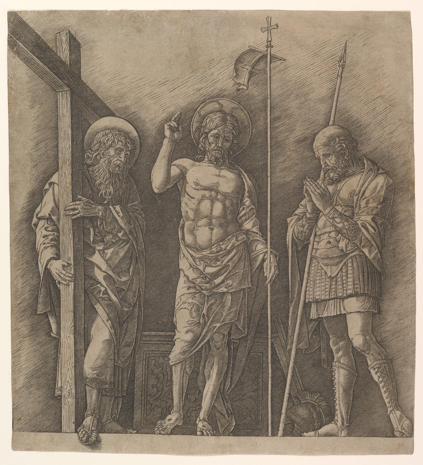 Andrea Mantegna, The Risen Christ between Saints Andrew and Longinus, ca. 1475.